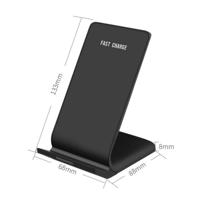 R2 10W Vertical Mobile Phone Wireless Charger Smart Fast Charge Charging Stand Desktop Stand(Black) - Wireless Charger by PMC Jewellery | Online Shopping South Africa | PMC Jewellery | Buy Now Pay Later Mobicred