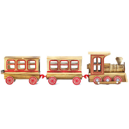 Wooden Three Section Locomotive Office Creative Home Decoration Simulation Toy, Style:Wooden Three Section Train - Model Toys by PMC Jewellery | Online Shopping South Africa | PMC Jewellery