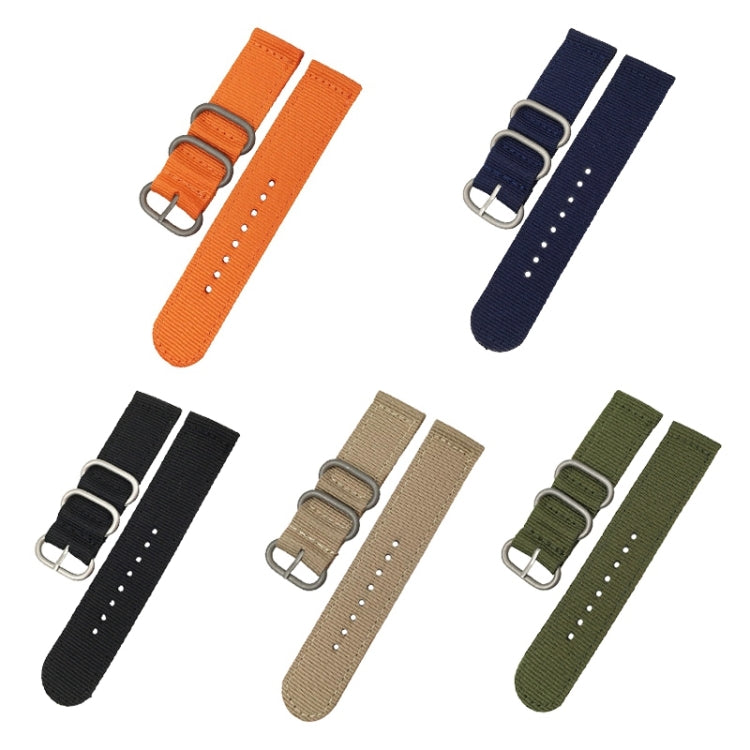 Washable Nylon Canvas Watchband, Band Width:24mm(Dark Blue with Silver Ring Buckle) - Watch Bands by PMC TechLife | Online Shopping South Africa | PMC TechLife | Buy Now Pay Later Mobicred