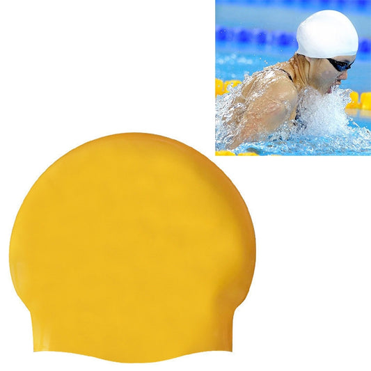 Glossy Seamless Pure Silicone High Elasticity Professional Swimming Cap(Yellow) - Swimming Caps by PMC Jewellery | Online Shopping South Africa | PMC Jewellery | Buy Now Pay Later Mobicred