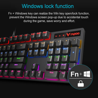 Rapoo V500 PRO Mixed Light 104 Keys Desktop Laptop Computer Game Esports Office Home Typing Wired Mechanical Keyboard(Black Shaft) - Wired Keyboard by Rapoo | Online Shopping South Africa | PMC Jewellery | Buy Now Pay Later Mobicred