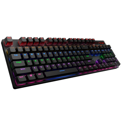 Rapoo V500 PRO Mixed Light 104 Keys Desktop Laptop Computer Game Esports Office Home Typing Wired Mechanical Keyboard(Green Shaft) - Wired Keyboard by Rapoo | Online Shopping South Africa | PMC Jewellery | Buy Now Pay Later Mobicred