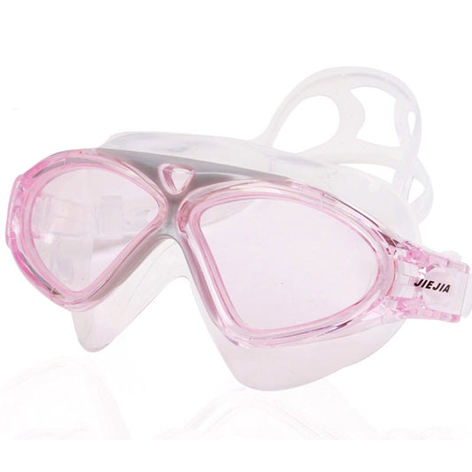 JIEJIA J8170 Large Frame Adult Waterproof and Anti-fog Swimming Glasses(Pink Transparent) - Swimming Glasses by PMC Jewellery | Online Shopping South Africa | PMC Jewellery | Buy Now Pay Later Mobicred