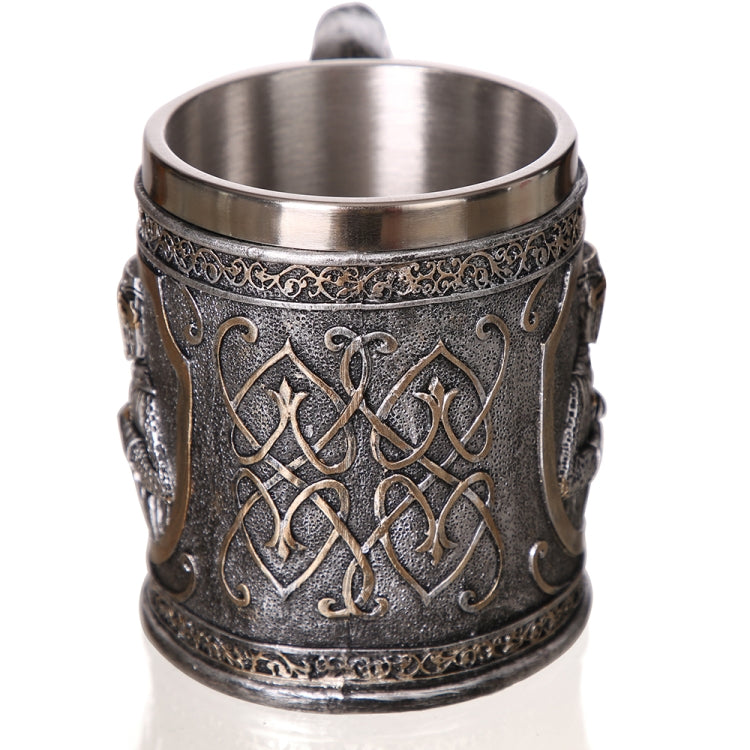 3D Viking Skull Coffee Beer Mug Skull Mug Beer Wine Drink Gift Stainless Steel Knight Decorative Cup for Men Mug - free shipping - PMC TechLife - Order now!