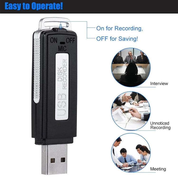 SK868 16GB Rechargeable Portable U-Disk Voice Recorder - U-Disk Recorder by PMC TechLife | Online Shopping South Africa | PMC TechLife | Buy Now Pay Later Mobicred