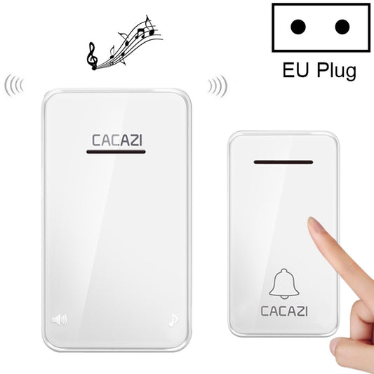 CACAZI FA8 Self-Powered Wireless Doorbell, EU Plug(White) - Wireless Doorbell by CACAZI | Online Shopping South Africa | PMC Jewellery | Buy Now Pay Later Mobicred