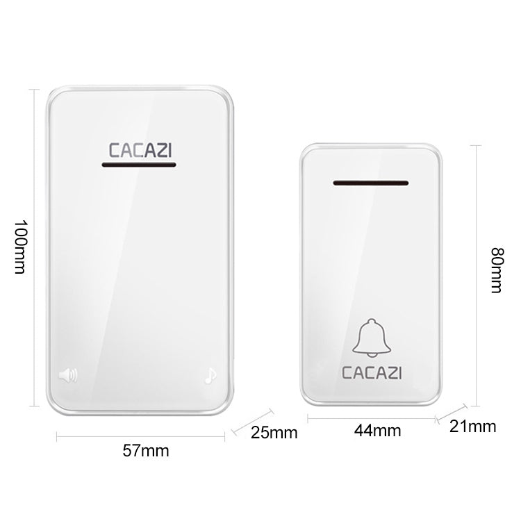 CACAZI FA8 Self-Powered Wireless Doorbell, EU Plug(White) - Wireless Doorbell by CACAZI | Online Shopping South Africa | PMC Jewellery | Buy Now Pay Later Mobicred