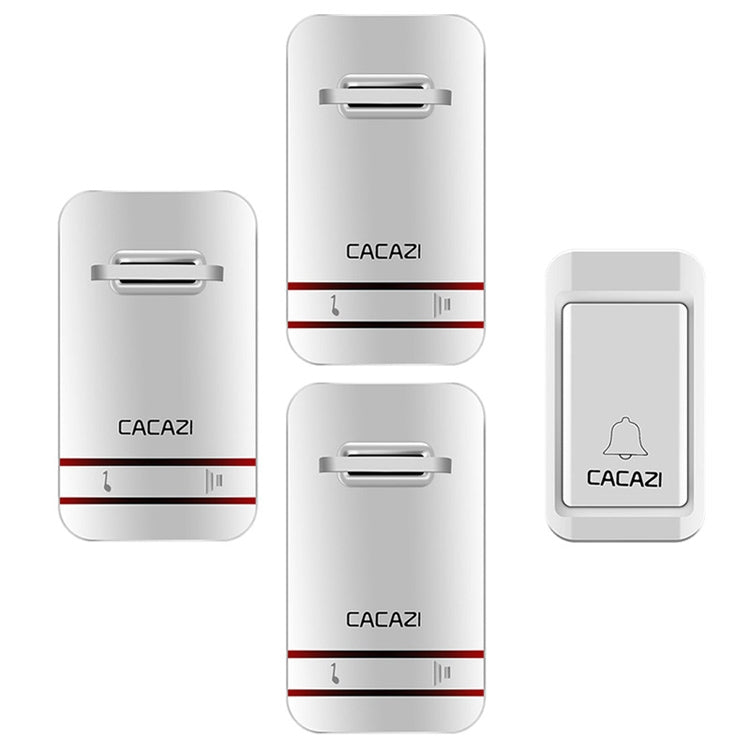 CACAZI V027G One Button Three Receivers Self-Powered Wireless Home Kinetic Electronic Doorbell, EU Plug - Wireless Doorbell by CACAZI | Online Shopping South Africa | PMC Jewellery | Buy Now Pay Later Mobicred