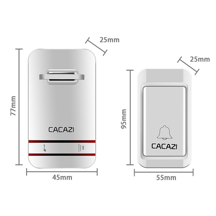 CACAZI V027G One Button Three Receivers Self-Powered Wireless Home Kinetic Electronic Doorbell, EU Plug - Wireless Doorbell by CACAZI | Online Shopping South Africa | PMC Jewellery