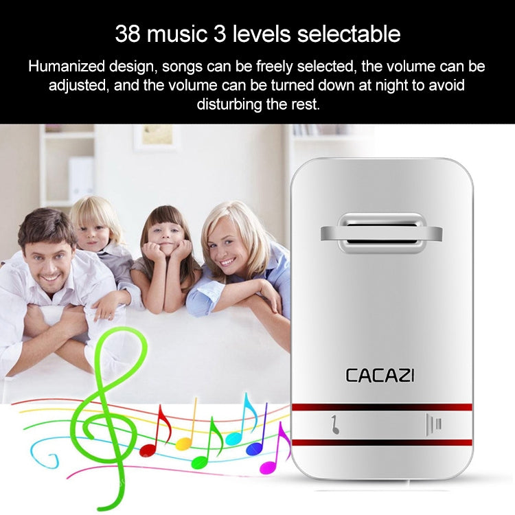 CACAZI V027G One Button Three Receivers Self-Powered Wireless Home Kinetic Electronic Doorbell, EU Plug - Wireless Doorbell by CACAZI | Online Shopping South Africa | PMC Jewellery | Buy Now Pay Later Mobicred