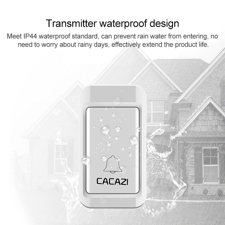 CACAZI V027G One Button Three Receivers Self-Powered Wireless Home Kinetic Electronic Doorbell, US Plug - Wireless Doorbell by CACAZI | Online Shopping South Africa | PMC Jewellery | Buy Now Pay Later Mobicred