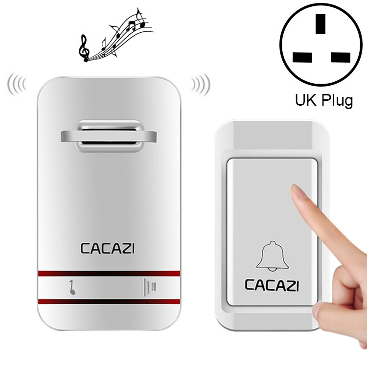 CACAZI V027G One Button One Receivers Self-Powered Wireless Home Kinetic Electronic Doorbell, UK Plug - Wireless Doorbell by CACAZI | Online Shopping South Africa | PMC Jewellery