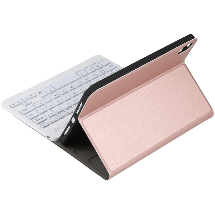 A06S Detachable Lambskin Texture Ultra-thin TPU Backlight Bluetooth Keyboard Leather Tablet Case with Stand For iPad mini 6(Rose Gold) - For iPad mini by PMC Jewellery | Online Shopping South Africa | PMC Jewellery