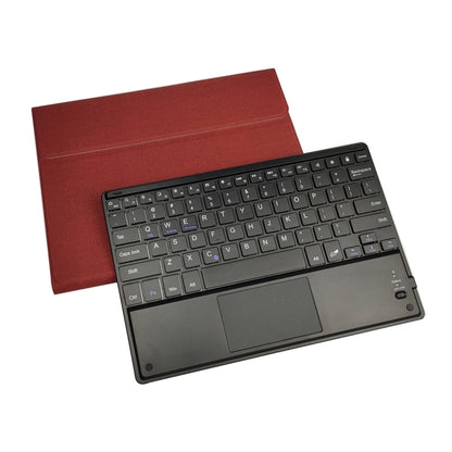 RK109C Detachable Magnetic Plastic Bluetooth Keyboard with Touchpad + Silk Pattern TPU Tablet Case for iPad Air 2020, with Pen Slot & Bracket(Red) - For iPad Air by PMC Jewellery | Online Shopping South Africa | PMC Jewellery