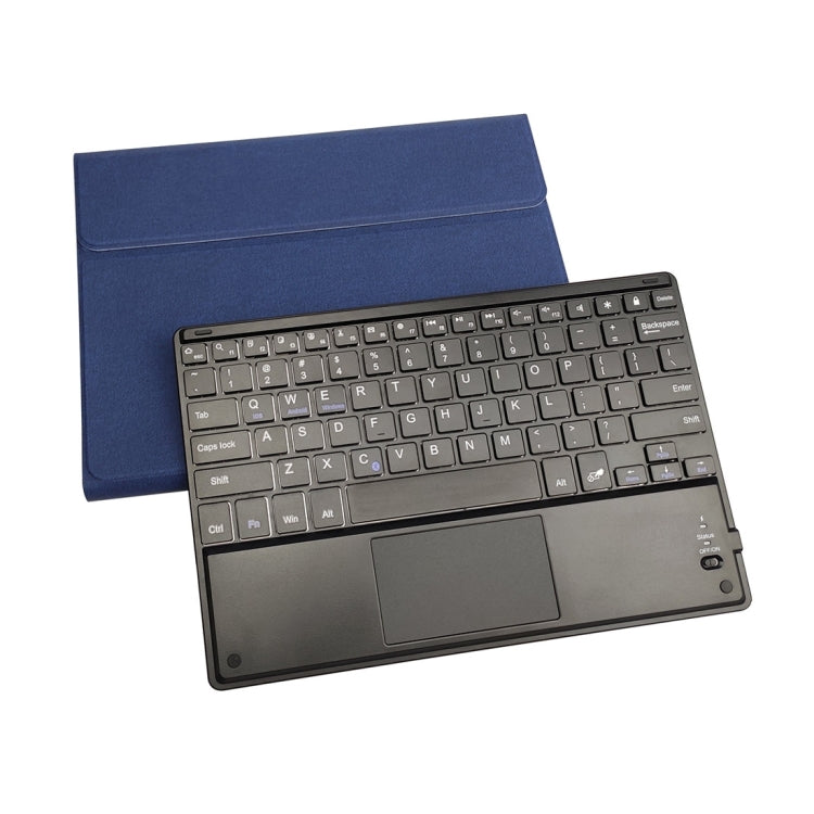 RK508C Detachable Magnetic Plastic Bluetooth Keyboard with Touchpad + Silk Pattern TPU Tablet Case for iPad 9.7 inch, with Pen Slot & Bracket(Blue) - Universal by PMC Jewellery | Online Shopping South Africa | PMC Jewellery