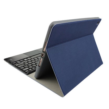 RK508C Detachable Magnetic Plastic Bluetooth Keyboard with Touchpad + Silk Pattern TPU Tablet Case for iPad 9.7 inch, with Pen Slot & Bracket(Blue) - Universal by PMC Jewellery | Online Shopping South Africa | PMC Jewellery