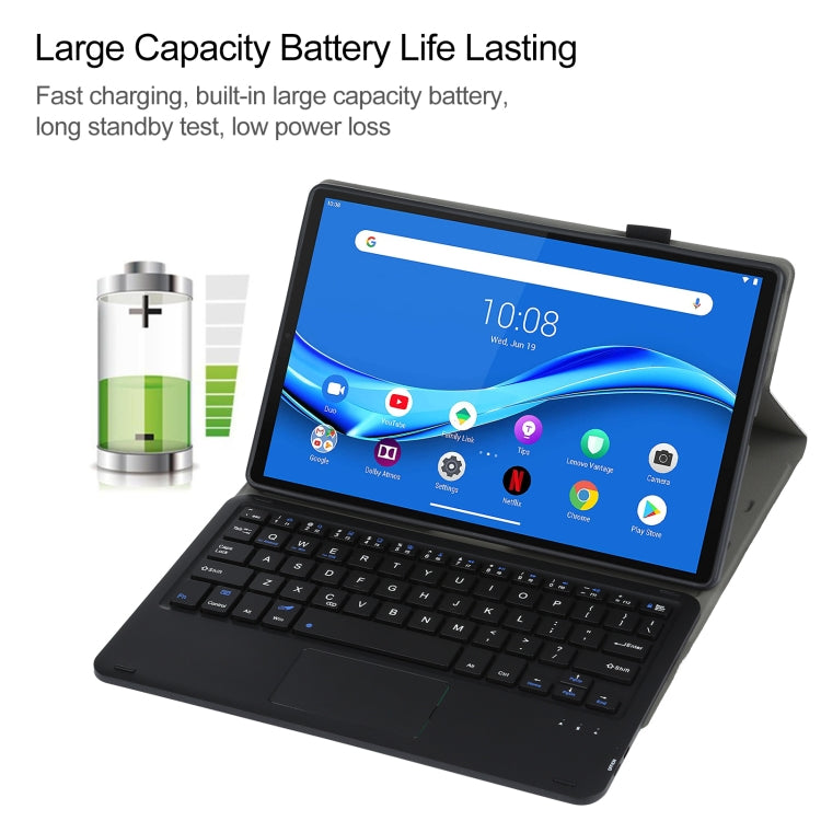 AM10-A Detachable Bluetooth Backlight Keyboard Ultrathin Horizontal Flip Leather Tablet Case with Touchpad & Holder for Lenovo M10 Plus 10.3 inch X606F(Black) - Lenovo Keyboard by PMC Jewellery | Online Shopping South Africa | PMC Jewellery