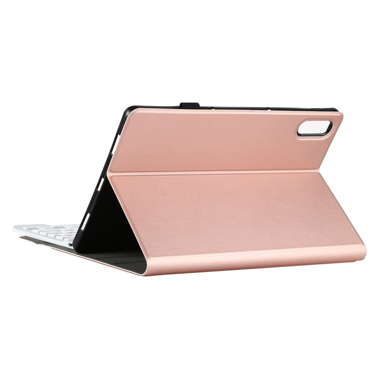 AM13 2 in 1 Removable Bluetooth Keyboard + Protective Leather Tablet Case with Holder for Lenovo Tab P11 Pro (TB-XJ706F)(Rose Gold) - Lenovo Keyboard by PMC Jewellery | Online Shopping South Africa | PMC Jewellery