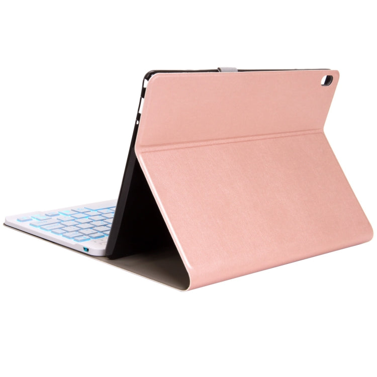 DY-E10 2 in 1 Removable Bluetooth Keyboard + Protective Leather Tablet Case with Backlight & Holder for Lenovo Tab E10(Rose Gold) - Lenovo Keyboard by PMC Jewellery | Online Shopping South Africa | PMC Jewellery