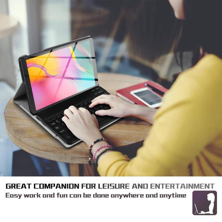 AM10 2 in 1 Removable Bluetooth Keyboard + Protective Leather Tablet Case with Holder for Lenovo M10 FHD Plus 10.3 inch(Gold) - Lenovo Keyboard by PMC TechLife | Online Shopping South Africa | PMC TechLife