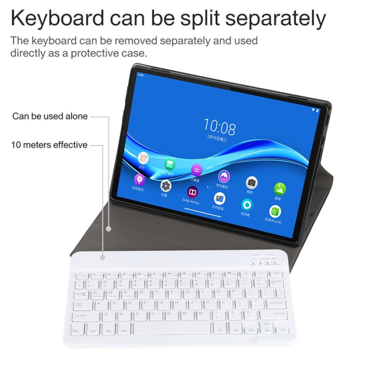 AM10 2 in 1 Removable Bluetooth Keyboard + Protective Leather Tablet Case with Holder for Lenovo M10 FHD Plus 10.3 inch(Gold) - Lenovo Keyboard by PMC Jewellery | Online Shopping South Africa | PMC Jewellery