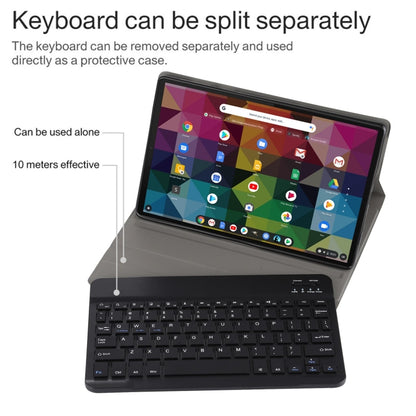 AM11 2 in 1 Removable Bluetooth Keyboard + Protective Leather Tablet Case with Holder for Lenovo M10 FHD REL TB-X605FC/LC(Black) - Lenovo Keyboard by PMC Jewellery | Online Shopping South Africa | PMC Jewellery