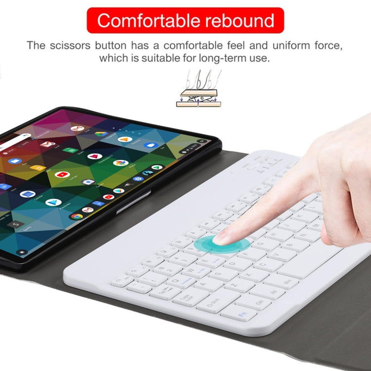 AM11 2 in 1 Removable Bluetooth Keyboard + Protective Leather Tablet Case with Holder for Lenovo M10 FHD REL TB-X605FC/LC(Gold) - Lenovo Keyboard by PMC Jewellery | Online Shopping South Africa | PMC Jewellery