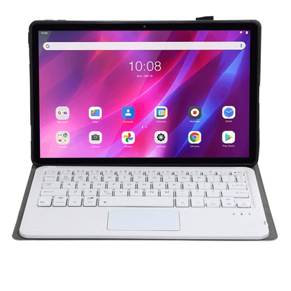 AK10-A 2 in 1 Detachable Bluetooth Keyboard + Lambskin Texture TPU Protective Leather Tablet Case with Touchpad & Holder for Lenovo Qitian K10 TB-X6C6X(Gold) - Lenovo Keyboard by PMC Jewellery | Online Shopping South Africa | PMC Jewellery