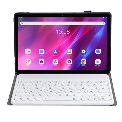 YAK10 2 in 1 Detachable Round Keycap Bluetooth Keyboard + Lambskin Texture TPU Protective Leather Tablet Case with Holder for Lenovo Qitian K10 TB-X6C6X(Gold) - Lenovo Keyboard by PMC Jewellery | Online Shopping South Africa | PMC Jewellery