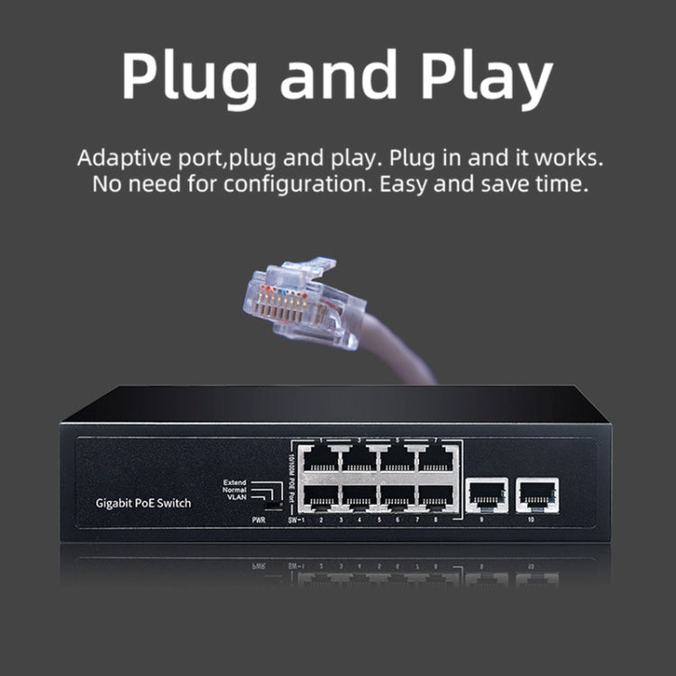 COMFAST CF-SG181P 10 Port Gigabit POE Ethernet Switch 20Gbps Backplane Bandwidth Monitoring - free shipping - PMC Jewellery - Order now!
