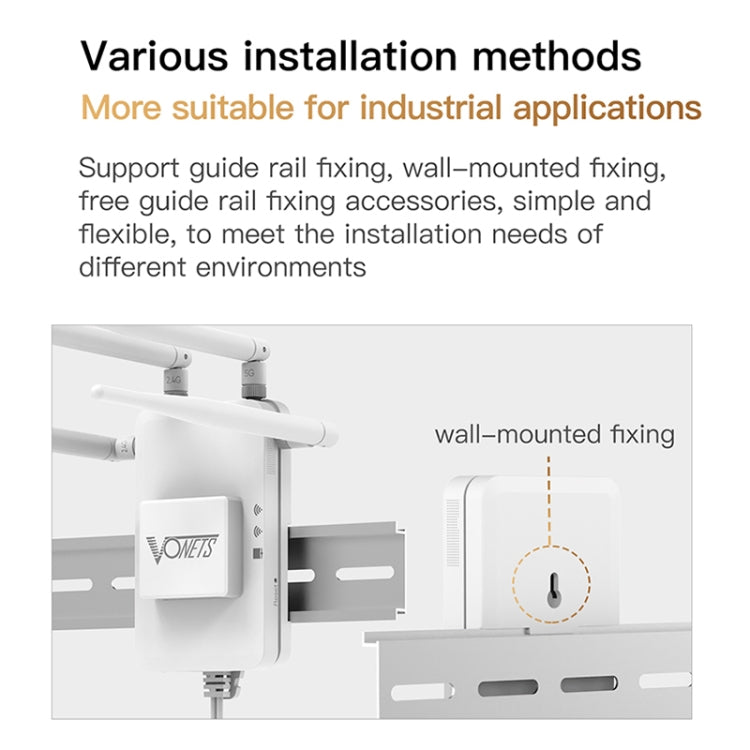 VONETS VAR1200-L 1200Mbps Wireless Bridge Built-in Antenna Dual-Band WiFi Repeater, With DC Adapter Set - Wireless Routers by VONETS | Online Shopping South Africa | PMC Jewellery | Buy Now Pay Later Mobicred