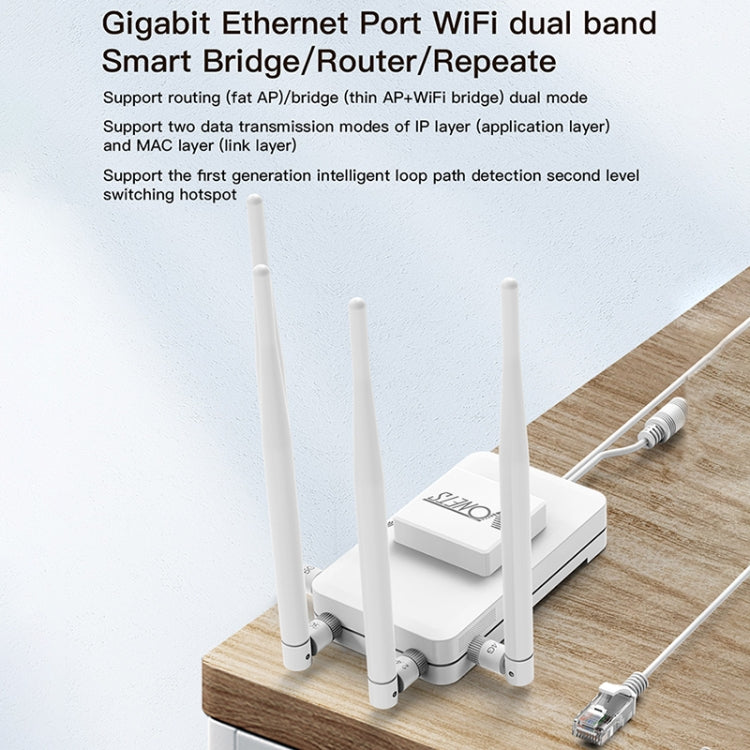 VONETS VAR1200-H 1200Mbps Wireless Bridge External Antenna Dual-Band WiFi Repeater, With DC Adapter Set - Wireless Routers by VONETS | Online Shopping South Africa | PMC Jewellery | Buy Now Pay Later Mobicred