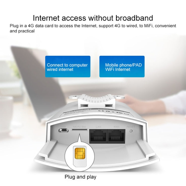 COMFAST CF-E5 300Mbps 4G Outdoor Waterproof Signal Amplifier Wireless Router Repeater WIFI Base Station with 2 Antennas, Asia Pacific Version - Wireless Routers by COMFAST | Online Shopping South Africa | PMC Jewellery | Buy Now Pay Later Mobicred