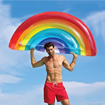 Inflatable Rainbow Shaped Floating Mat Swimming Ring, Inflated Size: 180 x 90cm - Swimming Rings by PMC Jewellery | Online Shopping South Africa | PMC Jewellery