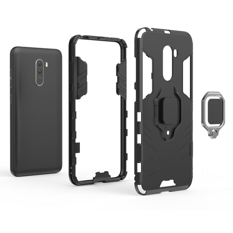 PC + TPU Shockproof Protective Case with Magnetic Ring Holder for Xiaomi Pocophone F1(Black) - Xiaomi Cases by PMC Jewellery | Online Shopping South Africa | PMC Jewellery