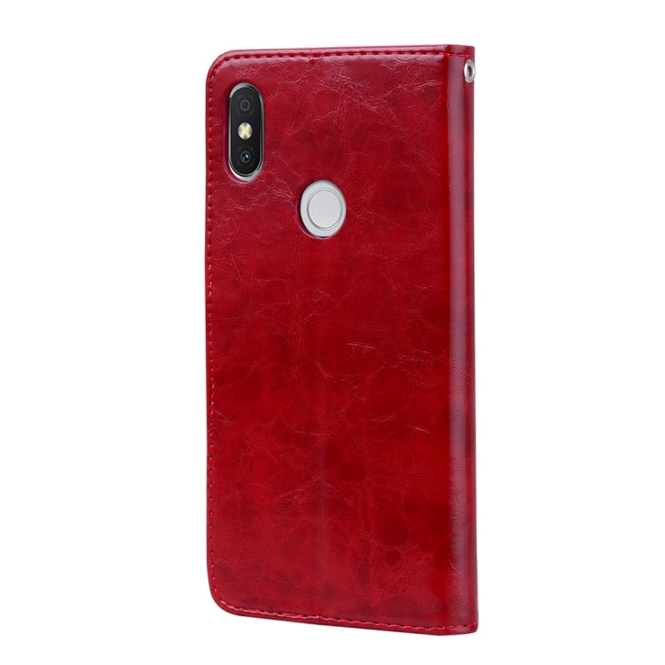 Business Style Oil Wax Texture Horizontal Flip Leather Case for Xiaomi Redmi S2, with Holder & Card Slots & Wallet (Red) - Xiaomi Cases by PMC Jewellery | Online Shopping South Africa | PMC Jewellery