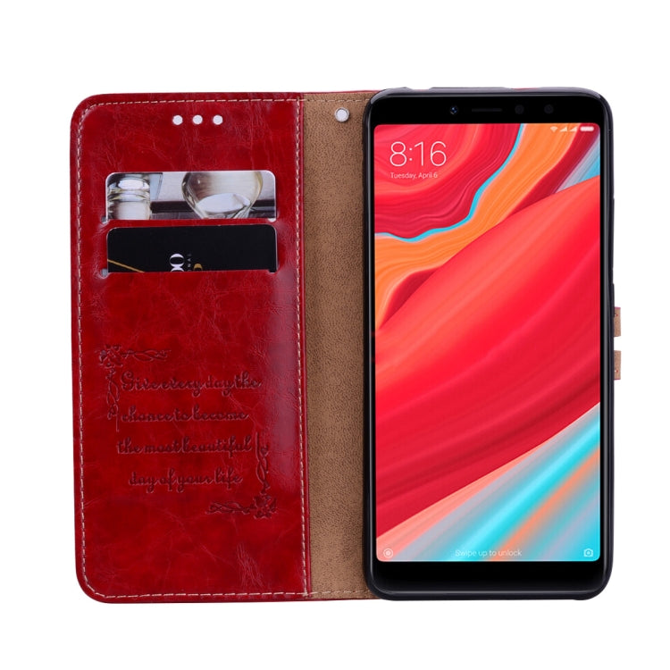 Business Style Oil Wax Texture Horizontal Flip Leather Case for Xiaomi Redmi S2, with Holder & Card Slots & Wallet (Red) - Xiaomi Cases by PMC Jewellery | Online Shopping South Africa | PMC Jewellery