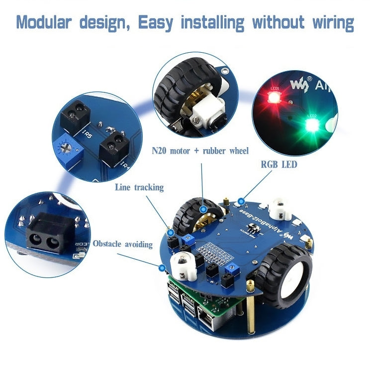 Waveshare AlphaBot2 robot building kit for Raspberry Pi 3 Model B - Modules Expansions Accessories by PMc TechLife | Online Shopping South Africa | PMc TechLife | Buy Now Pay Later Mobicred