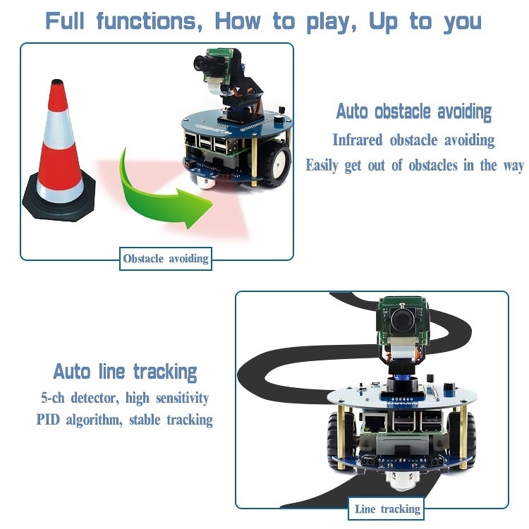 Waveshare AlphaBot2 Robot Building Kit For Raspberry Pi 3 Model B (No Pi) - Robotics Accessories by PMC TechLife | Online Shopping South Africa | PMC TechLife | Buy Now Pay Later Mobicred