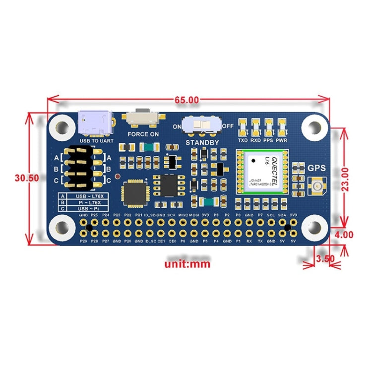 Waveshare L76X Multi-GNSS HAT for Raspberry Pi, GPS, BDS, QZSS - free shipping - PMC TechLife - Order now!