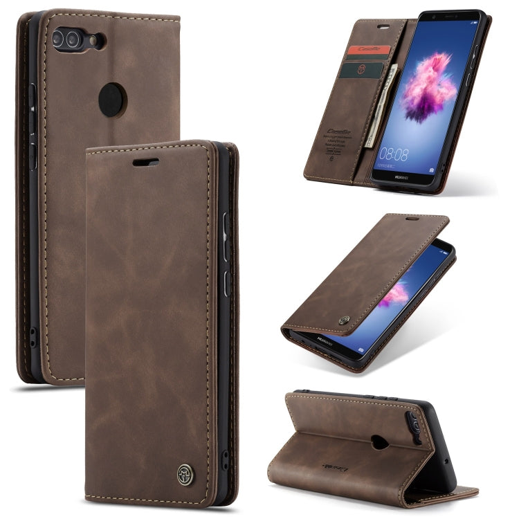 CaseMe Multifunctional Retro Frosted Horizontal Flip Leather Case for Huawei P Smart / Enjoy 7S /  Honor 9 Lite, with Card Slots & Holder & Wallet(Coffee) - Honor Cases by CaseMe | Online Shopping South Africa | PMC Jewellery | Buy Now Pay Later Mobicred