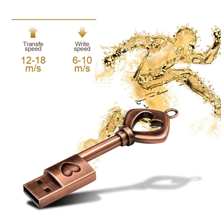 MicroDrive 64GB USB 2.0 Copper Love Key U Disk - USB Flash Drives by MicroDrive | Online Shopping South Africa | PMC Jewellery | Buy Now Pay Later Mobicred