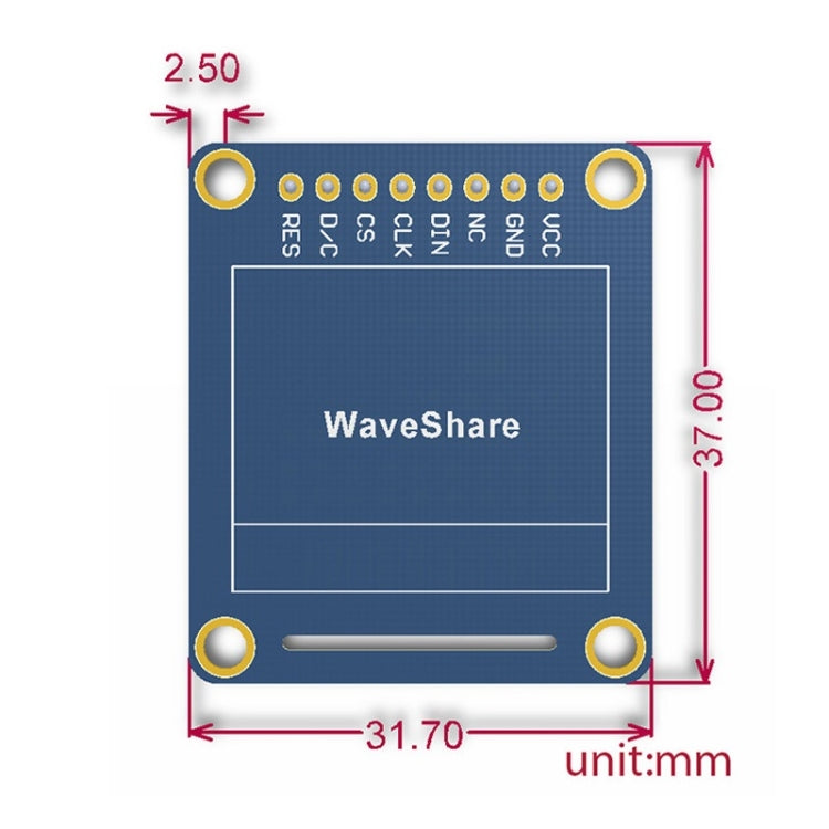 Waveshare 0.95 inch RGB OLED (B), SPI interface, Straight Vertical Pinheader - Modules Expansions Accessories by Waveshare | Online Shopping South Africa | PMC Jewellery | Buy Now Pay Later Mobicred