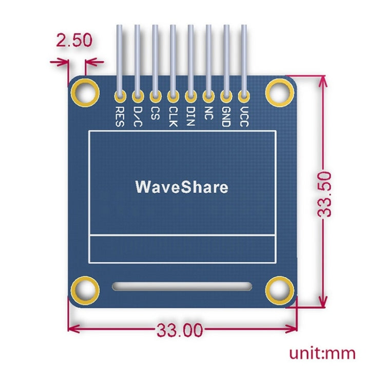 Waveshare 0.96 inch 128*64 OLED (A), SPI/I2C Interfaces, Angled Horizontal Pinheader - Modules Expansions Accessories by Waveshare | Online Shopping South Africa | PMC Jewellery | Buy Now Pay Later Mobicred