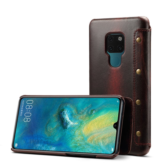 Oil Wax Cowhide Horizontal Flip Leather Case for Huawei Mate 20, with Card Slots & Wallet - Huawei Cases by Denior | Online Shopping South Africa | PMC Jewellery | Buy Now Pay Later Mobicred