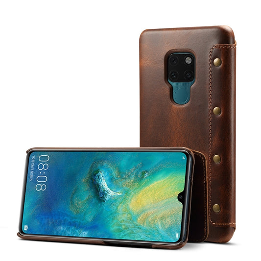 Oil Wax Cowhide Horizontal Flip Leather Case for Huawei Mate 20, with Card Slots & Wallet - Huawei Cases by Denior | Online Shopping South Africa | PMC Jewellery | Buy Now Pay Later Mobicred