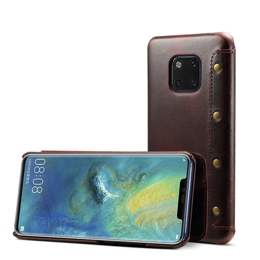 Oil Wax Cowhide Horizontal Flip Leather Case for Huawei Mate 20 Pro, with Card Slots & Wallet - Huawei Cases by Denior | Online Shopping South Africa | PMC Jewellery | Buy Now Pay Later Mobicred