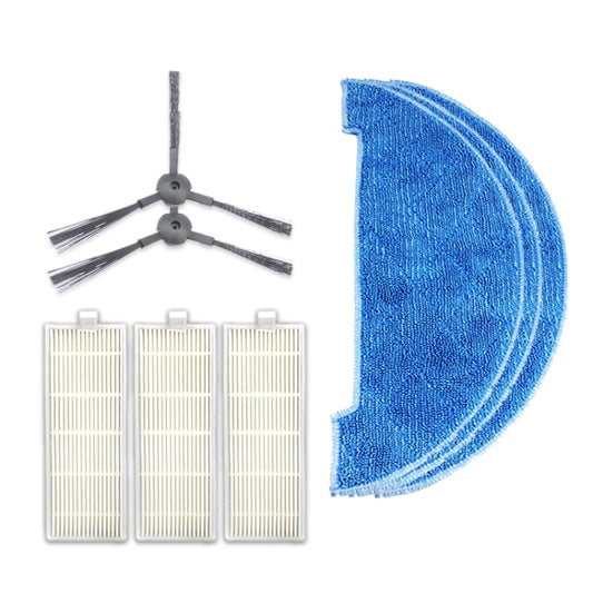 XI294 1 Pair K614 Side Brushes + 3 PCS K636 Rags + 3 PCS I207 Filters for ILIFE A4 / T4 - For ILIFE Accessories by PMC Jewellery | Online Shopping South Africa | PMC Jewellery | Buy Now Pay Later Mobicred