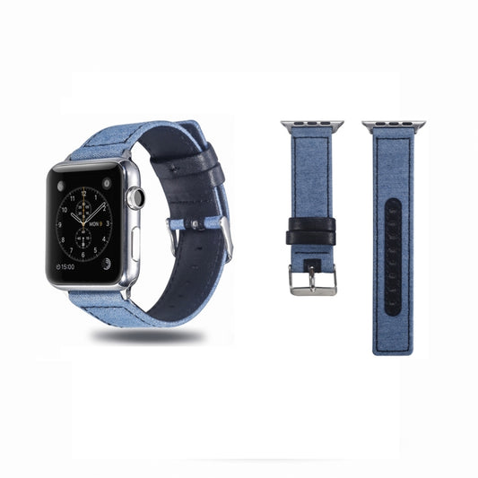 Cloth+Top-grain Leather Wrist Watch Band for Apple Watch Series 7 41mm / 6 & SE & 5 & 4 40mm / 3 & 2 & 1 38mm - Watch Bands by PMC Jewellery | Online Shopping South Africa | PMC Jewellery | Buy Now Pay Later Mobicred