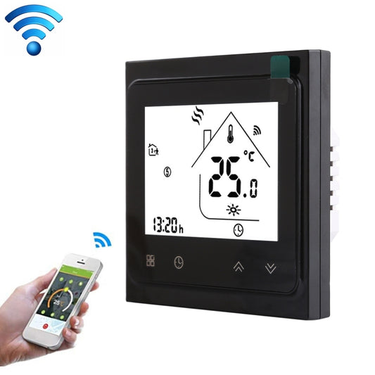 BHT-002GALW 3A Load Water Heating Type LCD Digital Heating Room Thermostat with Time Display, WiFi Control(Black) - Indoor Thermometer by PMC Jewellery | Online Shopping South Africa | PMC Jewellery